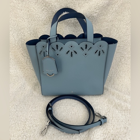 kate spade Handbags - Kate Spade Magnolia Street Eyelet Mini Mina Light Blue Leather Purse, beautiful